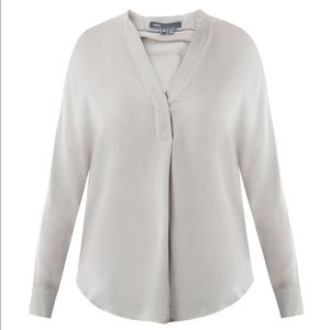 Vince Light Gray Silk Long Sleeved tunic blouse S