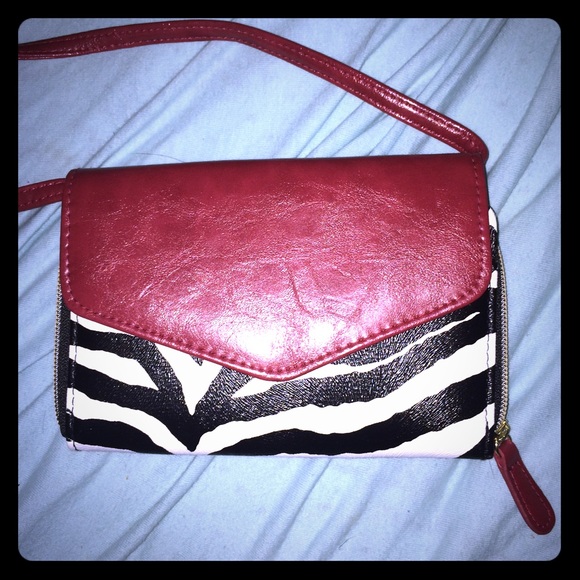 Macy's Handbags - HUGE SALE!! Black, white and red zebra purse