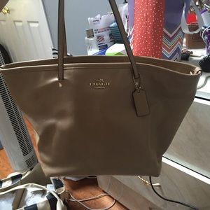 Large tan coach bag