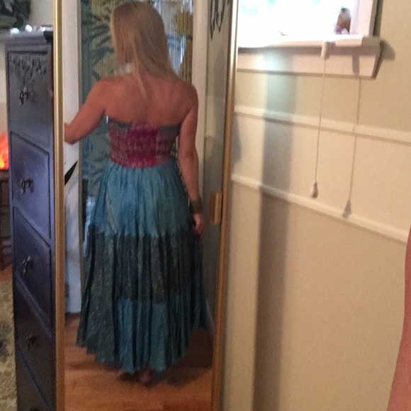 NEW Boho silk strapless dress🔮 - Picture 2 of 4