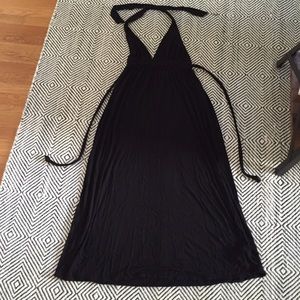 J.crew size 4 black floor length halter dress.