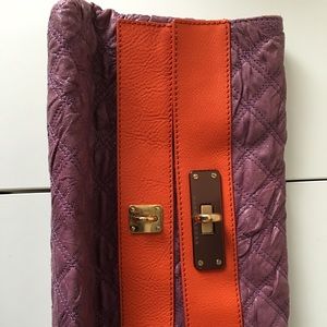 Marc Jacobs Purple and Orange Quilted Clutch