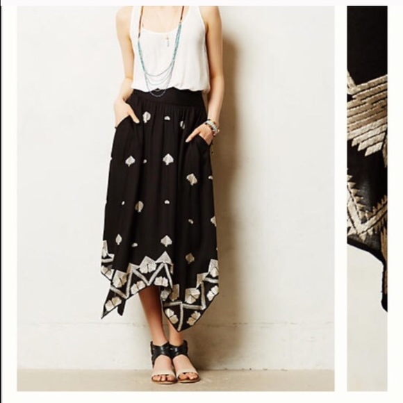 Anthropologie Floreat Insignia Maxi Skirt