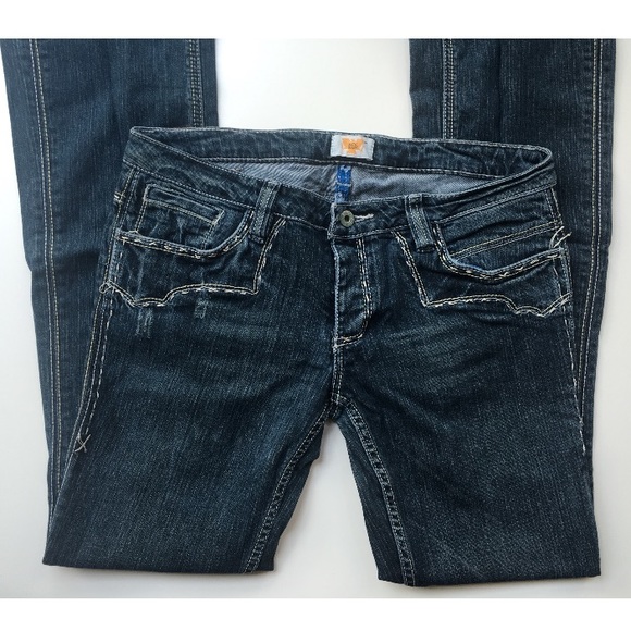 Jeans Femme Antik Denim Vintage - Taille 29, Bootcut, Poches Brodées, Délavage Foncé