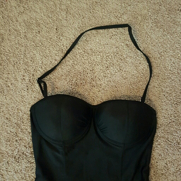NWOT one piece corset bathing suit with skirt
