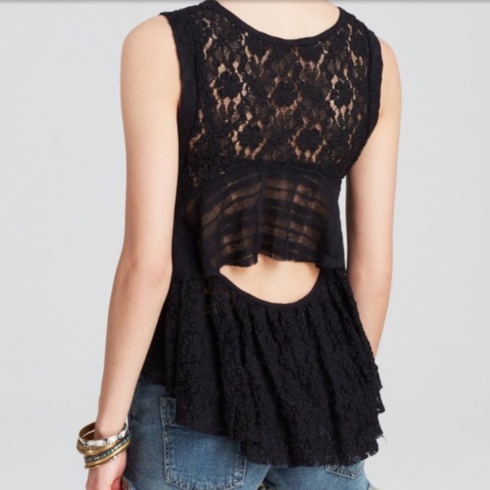 Free People Dark Bloom Lace Tank