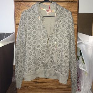 Patterned zip up hoodie
