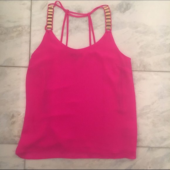 NWOT! Gorgeous pink cami with gold detailing
