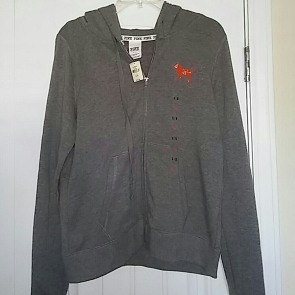 PINK gray hoodie size L