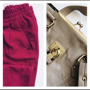Zara pants and Steve Madden hand bag