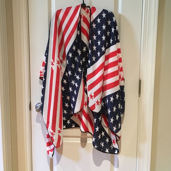 Red/White and Blue scarf throw jacket