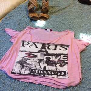 Darling Cold Shoulder Paris Crop Tee