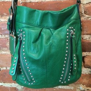 Green over shoulder purse