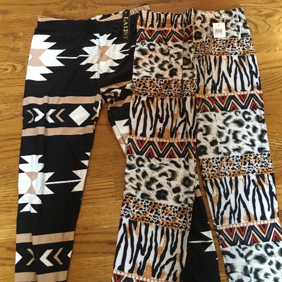 Leggingsin print colors beige / Black - Picture 2 of 4