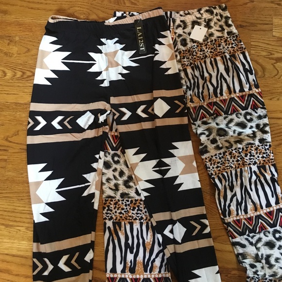 Leggingsin print colors beige / Black - Picture 4 of 4