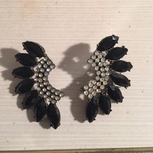 Black and silver earrings