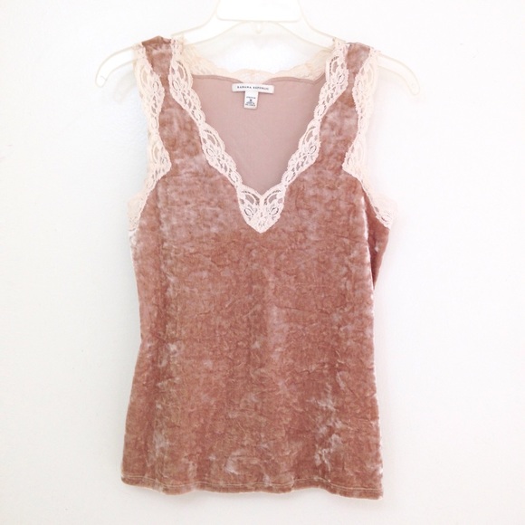 Banana Republic Tops - Banana Republic velvet and lace tank top sz M
