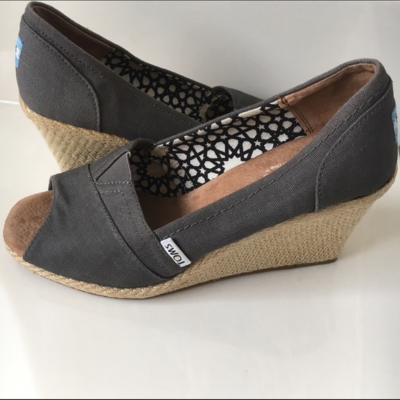 toms denim wedges