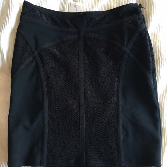 Free People Black mini skirt