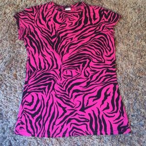 Hot pink & Black , stretchy T, animal Print