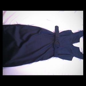 Ellen Tracy Navy Blue Satin Pencil Dress