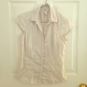 Checkered  button down blouse