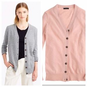 J Crew Wool V-Neck Cardigan with Cashmere