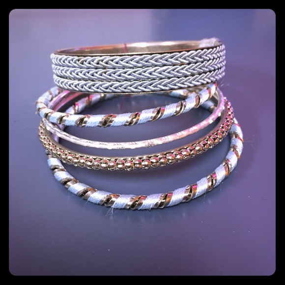 Beautiful Blue & Silver Bangles