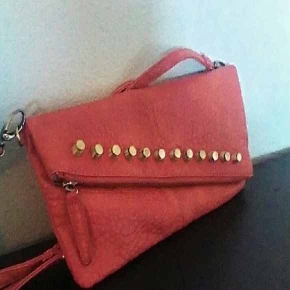 URBAN EXPRESSIONS CROSSBODY BAG ORANGE STUDDED - Picture 4 of 4