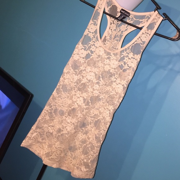 Nude lace tank