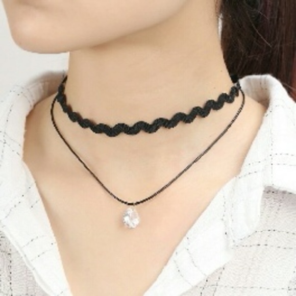 Jewelry - New Crystal Water Drop Collares Vintage Triangle T
