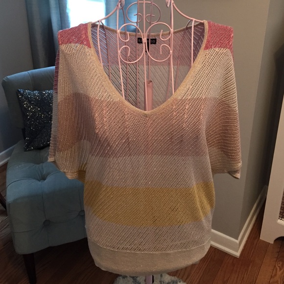 Express: Striped Short Sleeved Shirt - Picture 3 of 4