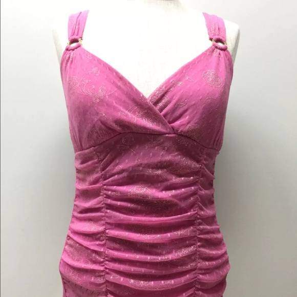Express sequin pink gold  stretch top size S