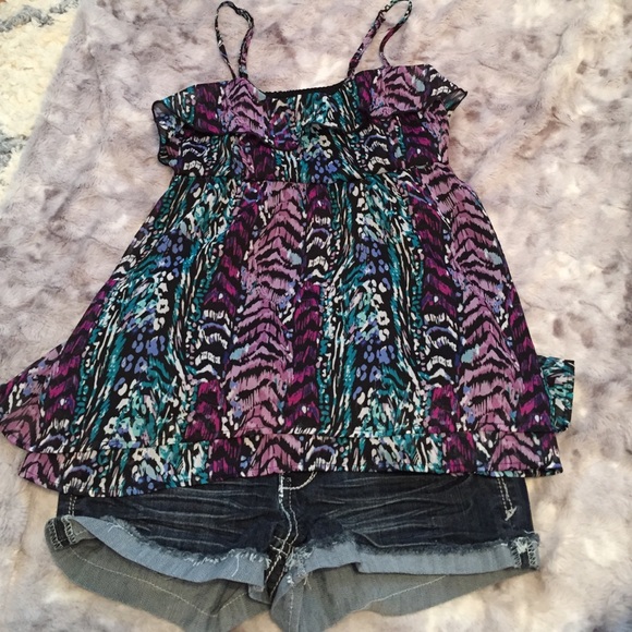 Candie's: Colorful Ruffle Top