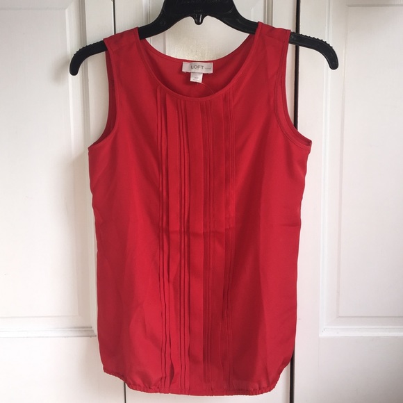 LOFT Petites Red Tank Top Blouse