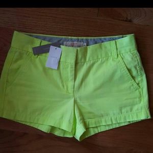 NWT J CREW Chino Shorts Neon Yellow