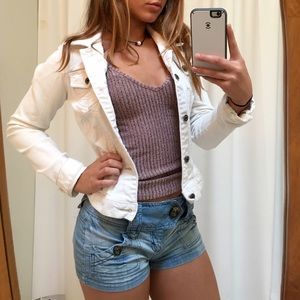 Abercrombie & Fitch, Size S, white jean jacket