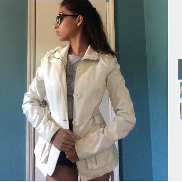 Off white beautiful leather jacket