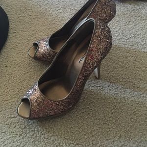 Brown sparkly heels