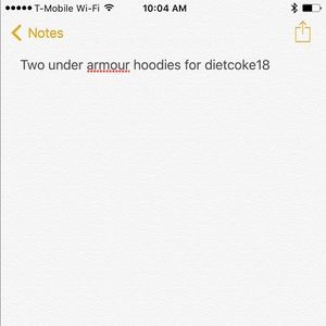 Reserved for dietcoke18!! 2 underarmor hoodies $24