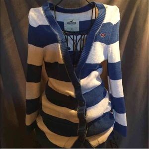 Hollister Blue striped Cardigan