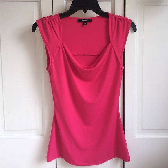 EXPRESS Small Cowl Neck Hot Pink Blouse