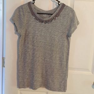 Ann Taylor Loft tee with jewel neckline