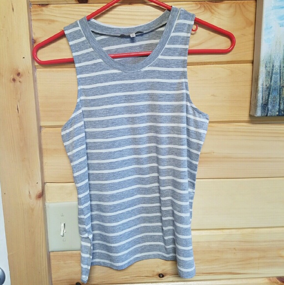 Grey and White Stripped Tank