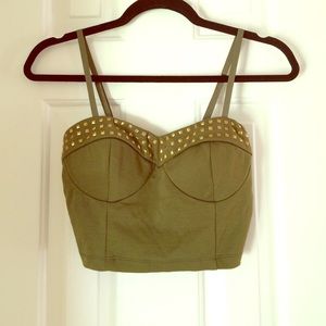 3 FOR $20 olive green push-up crop top