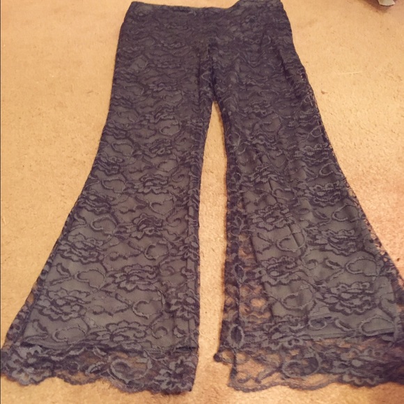 Cute boho gray lace pants