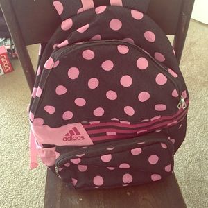 Adidas pink polka dot backpack