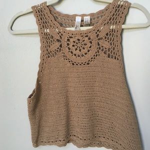 Forever 21 Brown Crochet Crop Top