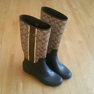 Coach rain boots size 9