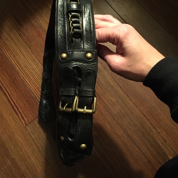 Betsey Johnson Black Leather Zipper Purse - Picture 2 of 6